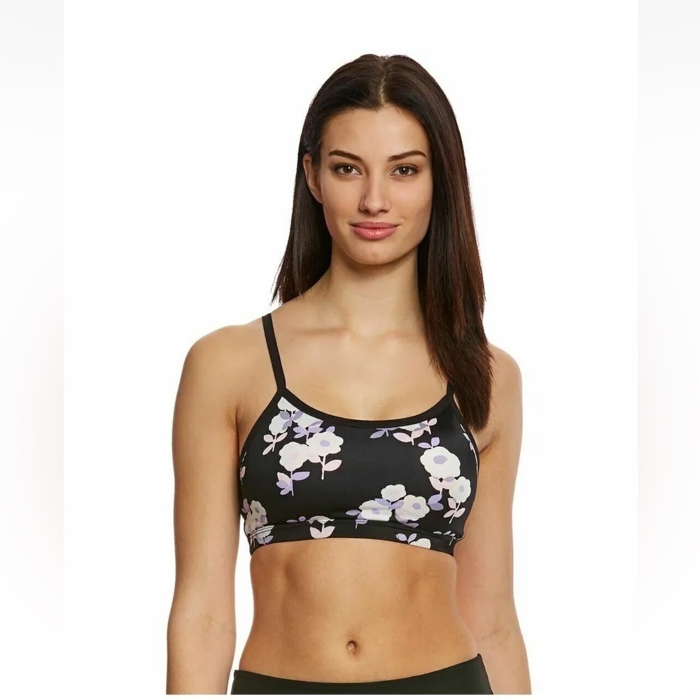 Kate Spade x Beyond Yoga Floral Cinched Bow Sports Bra Black Size Small Rare